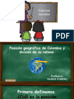 Posición Geográfica de Colombia y División de Su Relieve