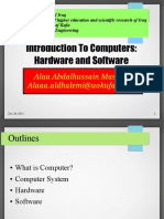 Introduction To Computers: Hardware and Software: Alaa Abdalhussain Mashkor Alaaa - Aldhalemi@uokufa - Edu.iq
