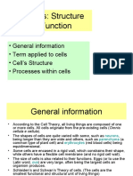 The Cells: Structure and Function