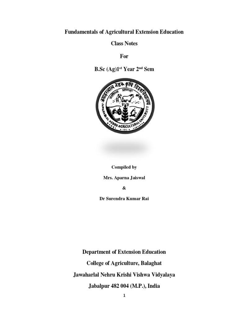 Fundamentals of Agricultural Extension Education | PDF | Evaluation ...