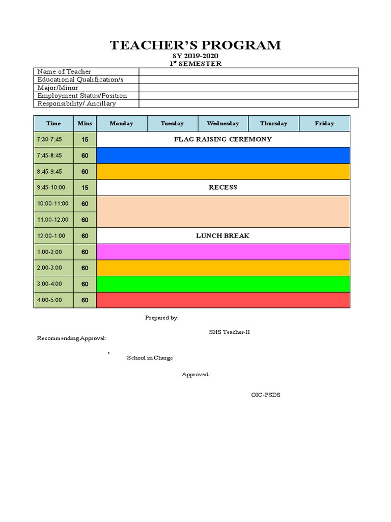 TEACHERS PROGRAM Template | PDF