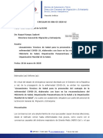 DGME-006-03-2020, Lineamientos de Salud COVID-19 PDF