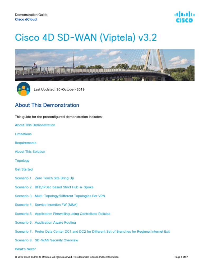 Cisco 4D Secure SD WAN Viptela v32 - 101004 | PDF | Virtual Private ...