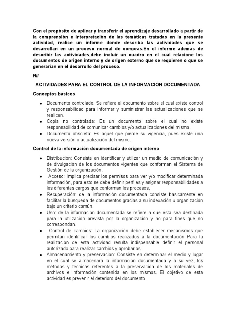 Control de Documentos en Compras | PDF | Información | Archivo de ...