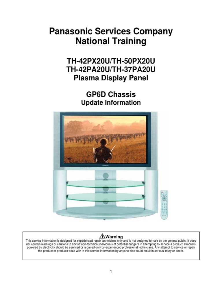 Panasonic Th-42-50px20u Th-37-42pa20u Ch Gp6d Training Manual [ET] |  Rectifier | Power Supply