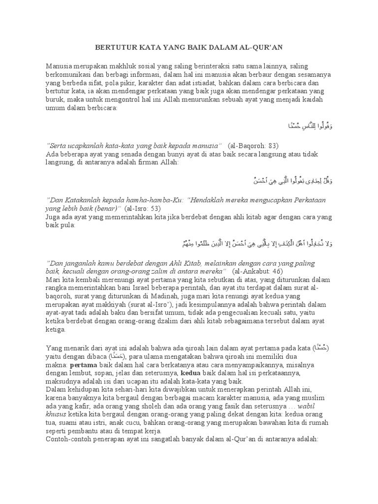 Bertutur Kata Yang Baik Dalam Al Pdf