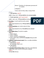 Diacritics and allophones variation