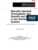 Manually operated thermoplastic gas shutoffs and valves