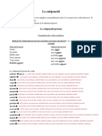 Verbes Et Formation Subjonctif PDF