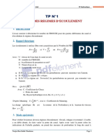 Etude Des Regimes D'ecoulement