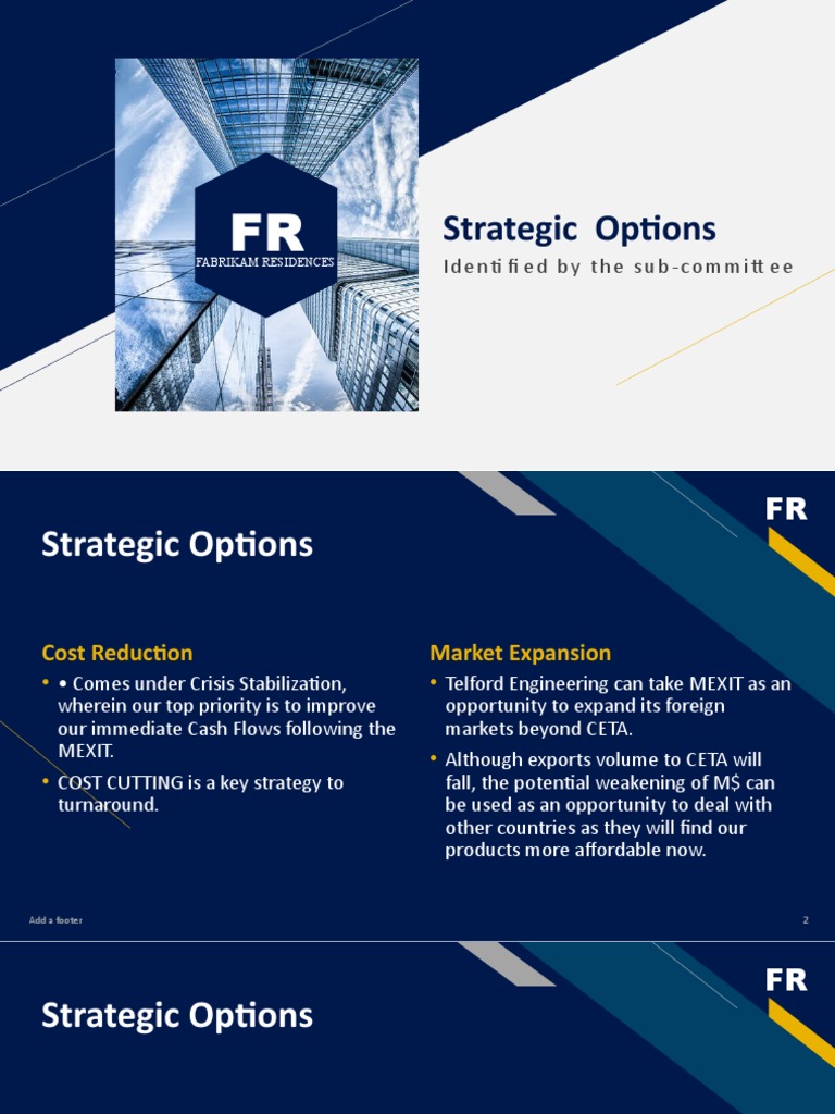 Strategic Options: Identified by The Sub-Committee | PDF