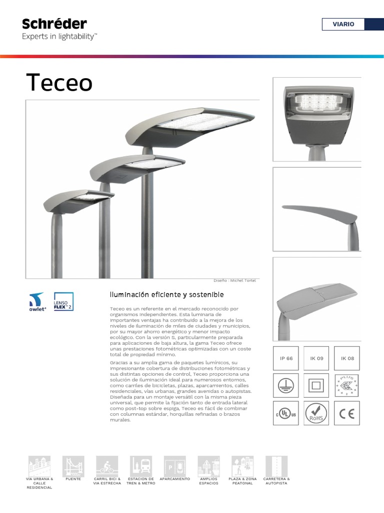 Teceo ProductSheet ES | PDF | Encendiendo | Diodo emisor de luz