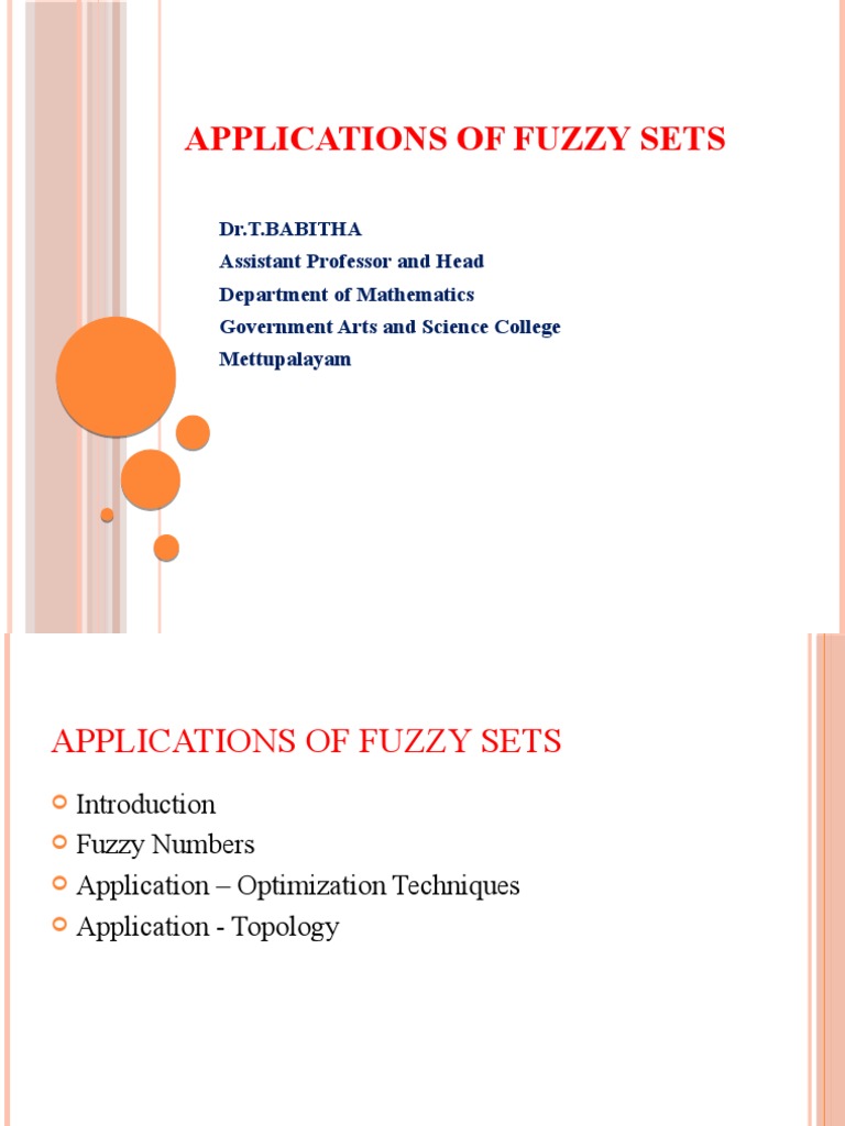 Applications of Fuzzy Sets | PDF | Fuzzy Logic | Mathematical Logic