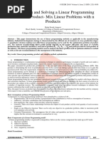 Formulating and Solving A Linear Programming Model For Product-Mix Linear Problems With N Products