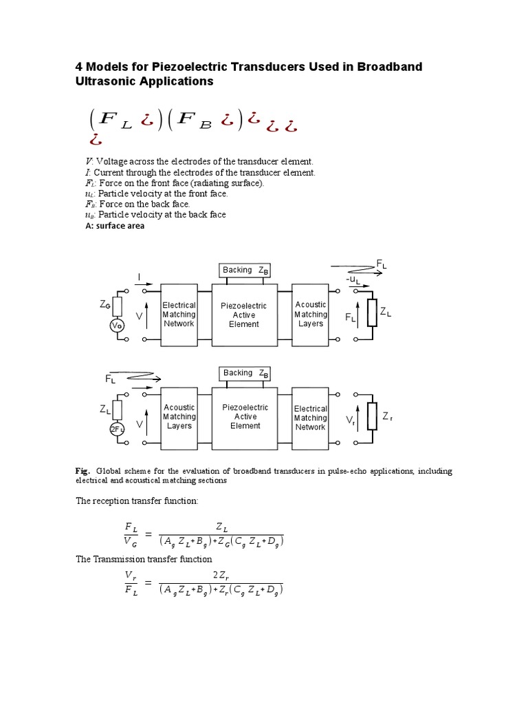 4 Models For Piezoelectric Transducers Used in Broadband Ultrasonic