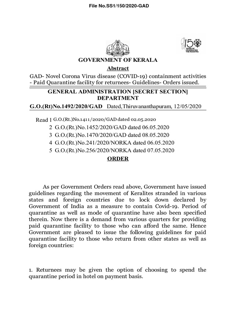 Paid Quarantine Facility PDF Service Industries Tourism