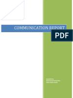 Communication Report: Submitted By: Muhammad Daniyal Khan Hafiza Wajiha Hamid