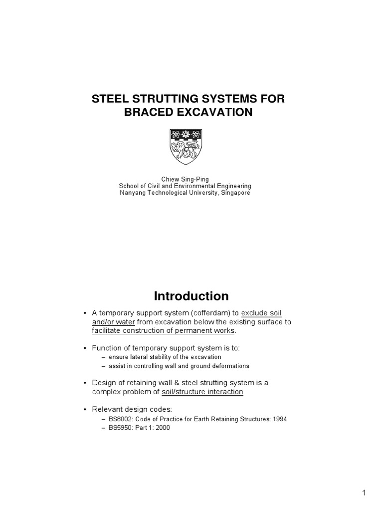 Steel Strutting Systems in Excavation | PDF | Strength Of Materials ...