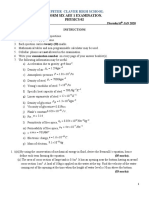 St Peter Claver Form Six Physics Exam Questions