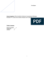 What Is The Effect of Substrate Concentration of Hydrogen Peroxide On The Rate of Activity of Enzyme Liver Catalase - Nam Nguyen