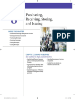 Purchasing, Receiving, Storing, and Issuing: Inside This Chapter