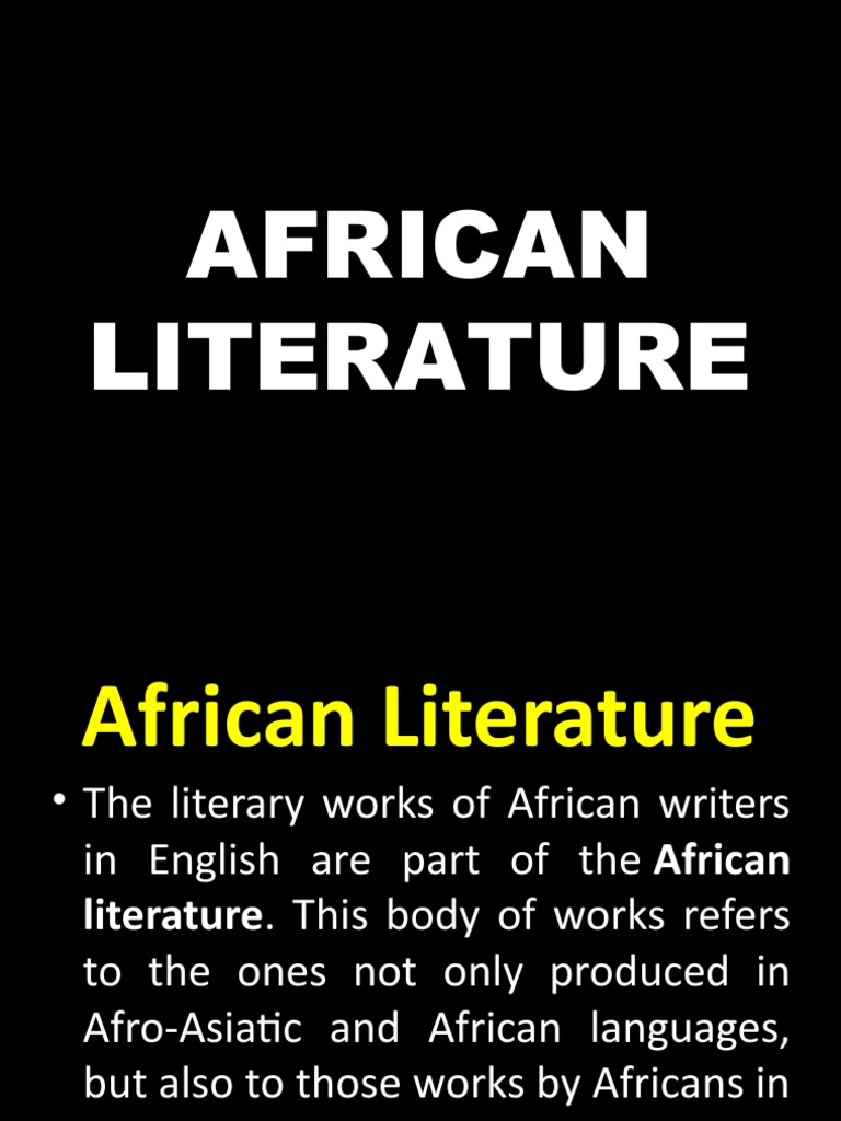 African Literature PDF African Literature