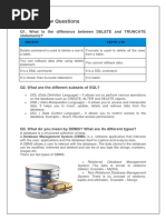 SQL Interview Questions: Q1. What Is The Difference Between DELETE and TRUNCATE Statements?