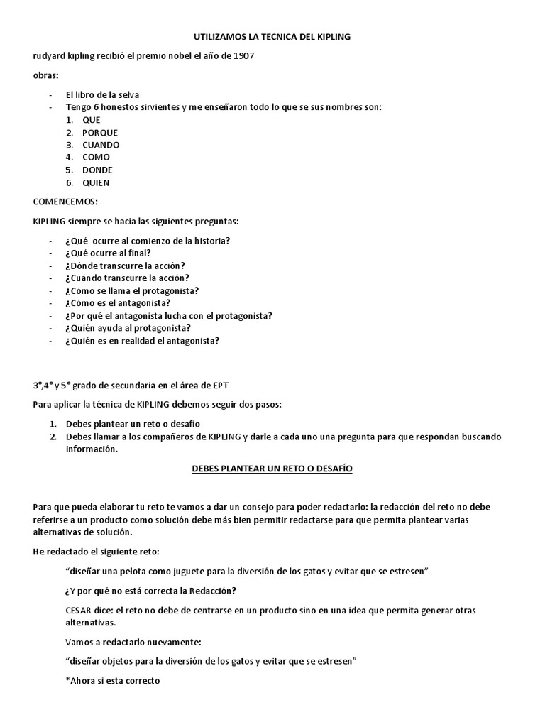 Tecnica de Kipling | PDF | Rudyard Kipling