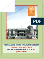 Digital PROSPECTUS: Veer Narmad South Gujarat University Online Admission For F. Y. B. SC
