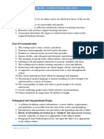 ESSENTIALS OF ONLINE DESIGN CHECKLIST - Making The Leap From Hybrid To Online Teaching Best Practices For Student Success