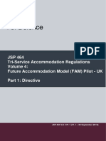 JSP 464 Tri-Service Accommodation Regulations Future Accommodation Model (FAM) Pilot - UK Part 1: Directive
