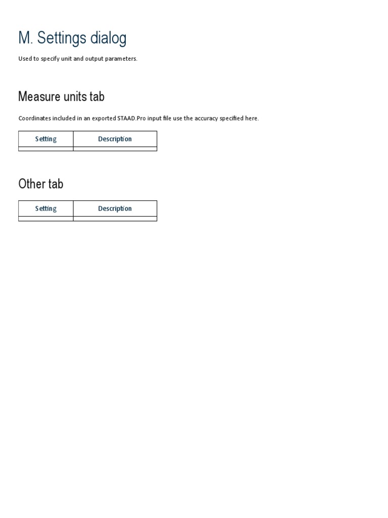 M. Settings Dialog Overview | PDF