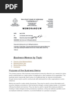 Business Memos by Topic: Purpose of The Business Memo