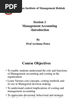 Session 1 Management Accounting - Introduction: Indian Institute of Management Rohtak