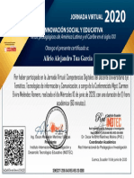 Competencias Digitales Del Docente Universitario Eje Temático Tecnologías de Información y Comunicación-Certificado de Participación 1807