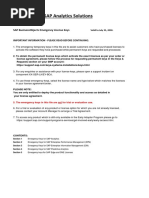 SAP Analytics Emergency License Key Process