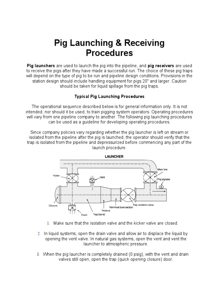 Pig Launching and Receiving Procedures | PDF | Applied And ...