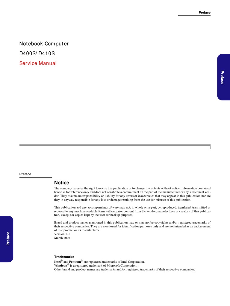 Clevo D400S 410S | Personal Computers | Electrical Connector