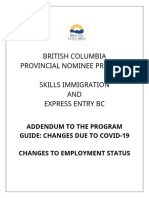 BC PNP Skills Immigration and Express Entry BC Program Guide - Addendum