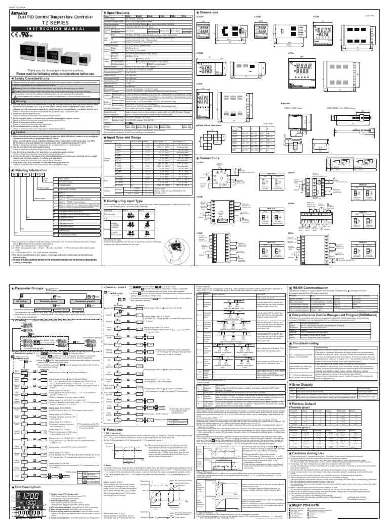 Autonics TZ Series Temperature Manual | PDF | Relay | Electrical ...