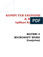 Materi 4 - Microsoft Word II