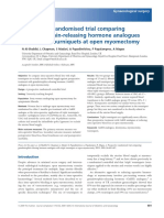 Prospective Randomised Trial Comparing Gonadotrophin-Releasing Hormone Analogues With Triple Tourniquets at Open Myomectomy