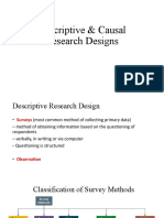 Descriptive & Causal Research Designs