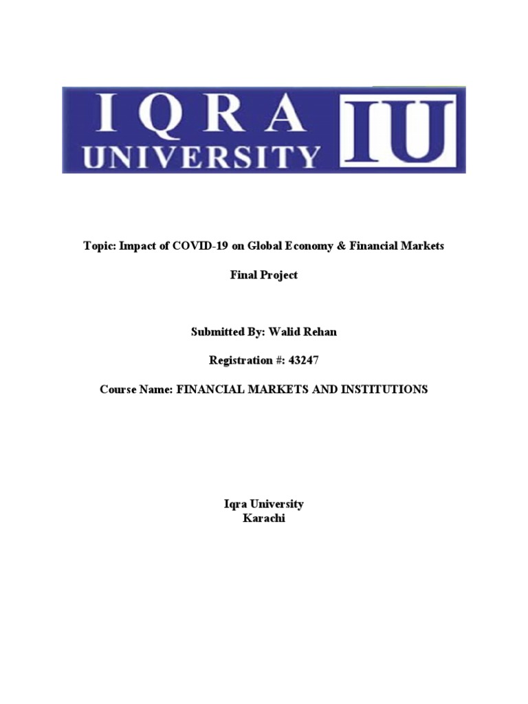 Impact of COVID-19 On Global Economy & Financial Markets | PDF ...