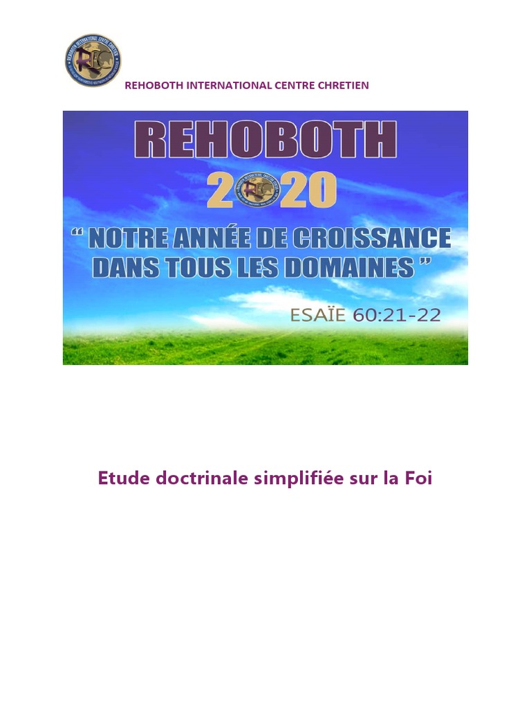 Étude sur la Foi et ses Bénédictions | PDF | Théologie | Doctrines et ...