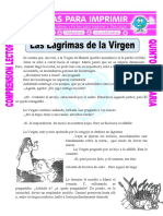 Ficha Las Lagrimas de La Virgen para Quinto de Primaria