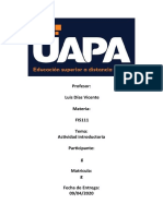 Tarea 5, Unidad 5. (FIS111) Física y Laboratorio