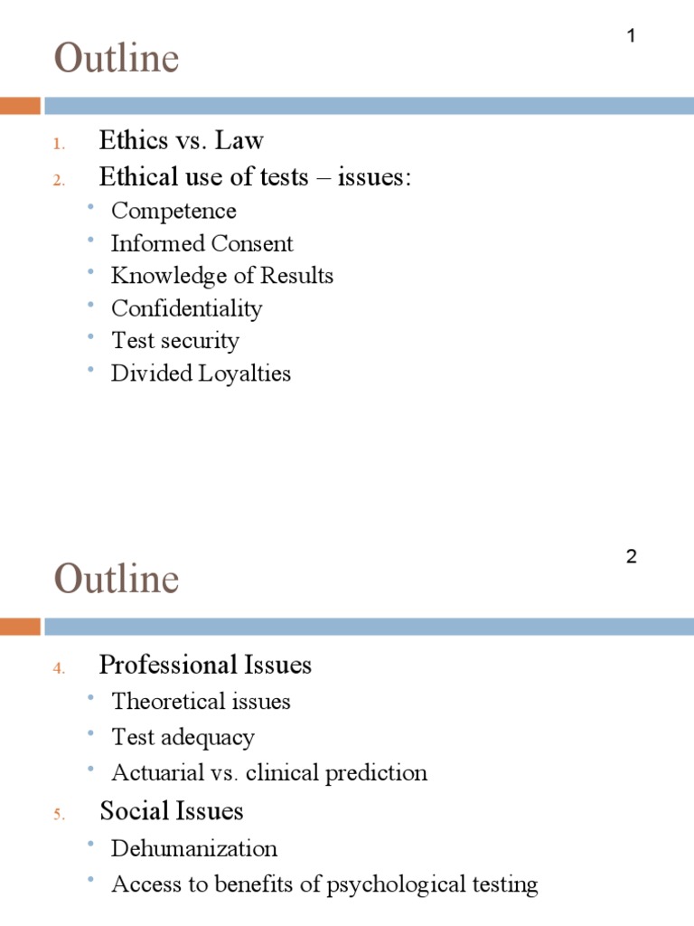 Ethical Issues in Psychological Testing | PDF | Graphology | Test Of ...