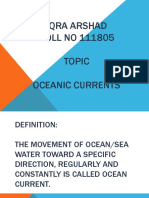 Iqra Arshad ROLL NO 111805 Topic Oceanic Currents