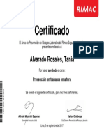Constancia - Prevención en Trabajos en Altura - Alvarado Rosales PDF